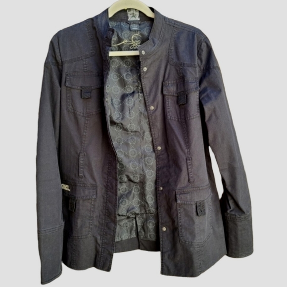 OAKLEY Black Military Cotton Canvas Cargo Jacket M VINTAGE 08 Utility Industrial - Picture 4 of 14